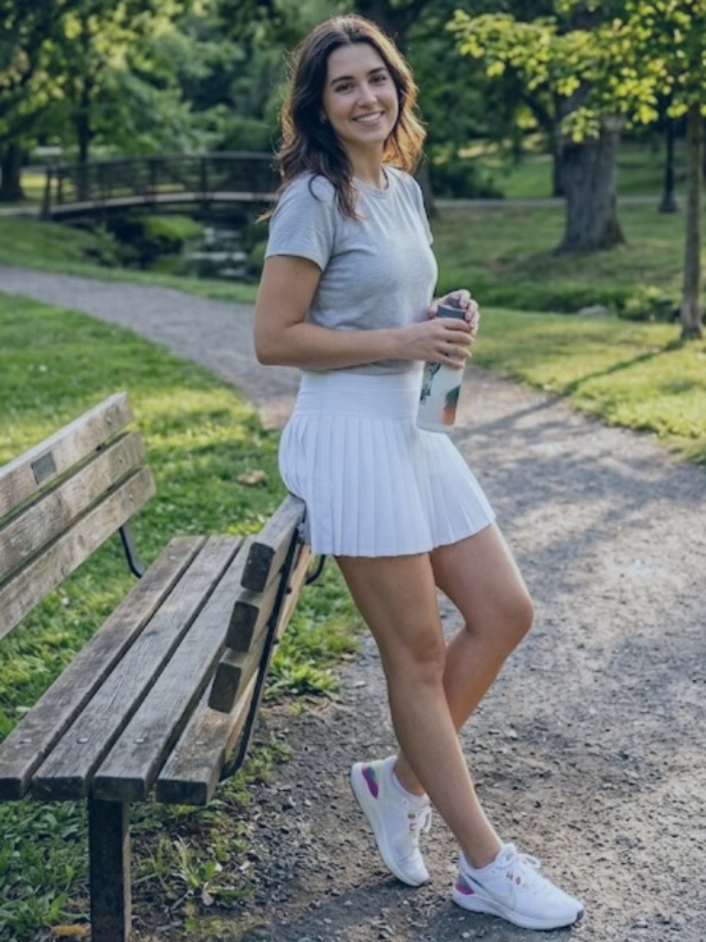 Goldhinge Classic White Pleated Mini Skirt/Short